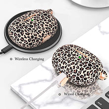 Load image into Gallery viewer, AIRSPO Case for Beats Studio Buds Silicone Floral Printed Protective Beats Studio Buds Earbuds Headphones Case Cover Skin with Keychain (Khaki/Leopard)
