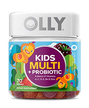 Load image into Gallery viewer, OLLY Kids Multivitamin + Probiotic Gummy, Digestive and Immune Support, Vitamins A, D, C, E, B, Zinc, Chewable Supplement, Berry, 35 Day Supply - 70 Count
