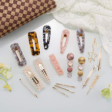 Load image into Gallery viewer, Hair Clips and Acrylic Resin Hair Barrettes, Marble Geometric Alligator Hair Bobby Pins, Fashion Elegant Hair Accessories Gifts for Women Girls
