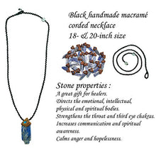Load image into Gallery viewer, Smoky Quartz Natural KYANITE Hand Made Black Macramé Chakra Healing Crystals Stone Necklace Pendant For Men And Woman Hand Made Unisex Surfers Gift

