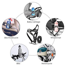 Load image into Gallery viewer, RUNACC Bike Water Bottle Holder, Bicycle Water Bottle Cages Adjustable 180 Degree Rotating for MTB Stroller Motorcycles Black
