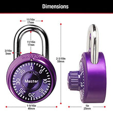 Load image into Gallery viewer, Master Lock 1533TRI Locker Lock Mini Combination Padlock, 3 Pack, Colors May Vary
