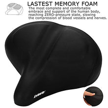 Load image into Gallery viewer, DAWAY Oversized Comfort Bike Seat - C40 Most Comfortable Extra Wide Soft Foam Padded Exercise Bicycle Saddle for Men Women Senior, Universal Fit for Cruiser, Stationary, Spin Bikes &amp; Outdoor Cycling
