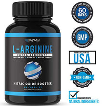 Load image into Gallery viewer, Havasu Nutrition Extra Strength L Arginine - 1200mg Nitric Oxide Supplement for Muscle Growth, Vascularity and Energy - L-Citrulline &amp; Essential Amino Acids to Support Physical Endurance, 60 Capsules

