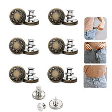 Load image into Gallery viewer, 6PCS Perfect Fit Instant Button, Instant Buttons, Jean Replacement Buttons Removable Button No Sew Buttons to Extend or Reduce an Inch to Any Pants Waist in Seconds!

