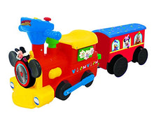 Load image into Gallery viewer, Kiddieland Toys Limited Battery-Powered Mickey Choo with Caboose &amp; Tracks Ride On,Multi,9.5 x 14.25 x 31.5 inches
