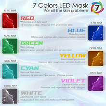 Load image into Gallery viewer, LED Light Therapy Mask - 7 Color LED Face Mask Light Therapy Facial Treatment - Blue &amp; Red Light Therapy Mask for Acne Fine Lines Wrinkles &amp; Rosacea
