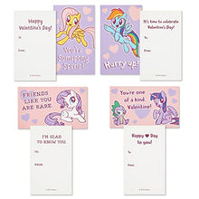 Load image into Gallery viewer, Hallmark Valentines Day Cards for Kids and Mailbox for Classroom Exchange, My Little Pony (1 Box, 32 Valentine Cards, 35 Stickers, 1 Teacher Card)
