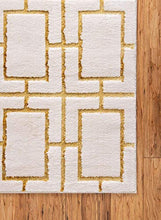 Load image into Gallery viewer, Unique Loom Marilyn Monroe Glam Collection Textured Geometric Trellis Area Rug, 8' 0 x 10' 0 Rectangle, White/Gold
