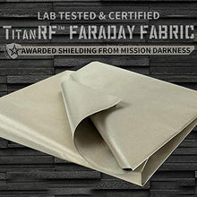 Load image into Gallery viewer, New! TitanRF Faraday Fabric 44" x 36" + Extra 36" TitanRF Tape! Military Grade Certified Material Blocks RF Signals (WiFi, Cell, Bluetooth, RFID, EMF Radiation Shielding)
