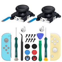 Load image into Gallery viewer, 2 Pack Joycon Joysticks, Joycon Repair Kit Joystick Replacement Parts for Nintendo Switch, Switch Lite &amp; Switch OLED, Include Thumb Grips, Metal Lock Buckles
