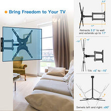 Load image into Gallery viewer, Full Motion TV Wall Mount Bracket Articulating Arms Swivels Tilts Extension Rotation for Most 13-55 Inch LED LCD Flat Curved Screen TVs, Max VESA 400x400mm up to 66lbs by Pipishell
