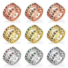 Load image into Gallery viewer, Baltinester Jewelry, Wedding Rings, 14K White Gold Hebrew Wedding Band with Diamonds and Emeralds, Elegantly Gift Packaged, Available Sizes 4-13.5
