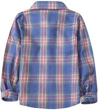 Load image into Gallery viewer, Betusline Girls' Button Down Casual Long-Sleeve Cotton Plaid Flannel Shirts for Kids Girls, Flannel#Purple + Pink, 3-4T = Tag 110
