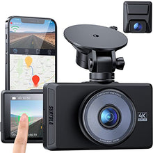 Load image into Gallery viewer, Car Camera - Dash Cam Front and Rear, Surfola 4K WiFi GPS Dashboard Camera for Cars, 3" IPS Touchscreen, Sony Sensor, WDR, Super Night Vision, Support 256GB Max
