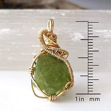 Load image into Gallery viewer, Raw Peridot Crystal Reversible Necklace 14k Gold Filled - 18 inch Chain - Green Gemstone Pendant - August Birthstone Jewelry For Women
