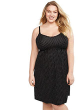 Load image into Gallery viewer, Motherhood Maternity Women's Maternity Lace Trim Nursing Nightgown, Black/White dot, Small
