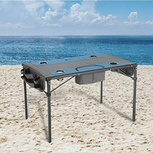 Load image into Gallery viewer, ARROWHEAD OUTDOOR 51” Heavy-Duty Portable Folding Table, 8 Cup Holders, Integrated Cooler, 2 Side Storage Pouches, No Sag Surface, Carrying Case, Steel Frame, High-Grade 600D Canvas, USA-Based Support
