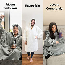 Load image into Gallery viewer, THE COMFY Original | Oversized Microfiber &amp; Sherpa Wearable Blanket, Seen On Shark Tank, One Size Fits All Black

