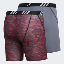 Load image into Gallery viewer, adidas Men's Sport Performance Mesh Boxer Brief Underwear (2-Pack), Active Maroon Conspire Onix, Small
