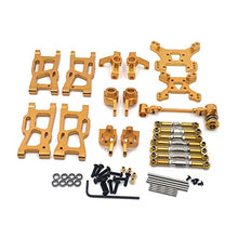 Load image into Gallery viewer, Fauge Metal Swing Arm Steering Cup Shock Tower Upgrade Accessories Kit for 144001 1/14 124019 1/12 RC Car Parts,Yellow
