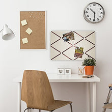 Load image into Gallery viewer, Breeze Point Fabric Memo &amp; Photo Bulletin Board with Ribbons, 23.75" x 15.75", Off/White
