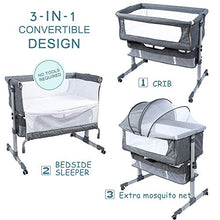 Load image into Gallery viewer, Ihoming Bedside Sleeper Bedside Crib, Baby Bassinet 3 in 1 Travel Baby Crib Baby Bed with Breathable Net, Adjustable Portable Bed for Infant/Baby
