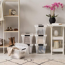 Load image into Gallery viewer, IRIS USA TB-17 19 Quart Stack &amp; Pull Box, Multi-Purpose Storage Bin, 6 Pack, Pearl

