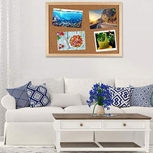Load image into Gallery viewer, Cork Board Bulletin Board - 15.7"X 12" Vision Board Wood Frame Corkboard Message Board Wall Mounted Pin Board for School, Home &amp; Office (with Pins, Hardware, Rope)

