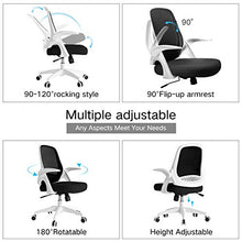 Load image into Gallery viewer, Hbada Office Task Desk Chair Swivel Home Comfort Chairs with Flip-up Arms and Adjustable Height, White
