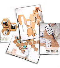 Load image into Gallery viewer, Moi Doi Wall Decor,Bulletin Board, Pin Board, Cork Tiles,Hexagon Cork Board with Adhesive Backing Memo Boards Message Board for Office/Home/Kitchen/Dorm Room,7 Pack +30 PINS
