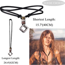 Load image into Gallery viewer, MILACOLATO 5Pcs Leather Necklace for Men Women Vintage Feather Cube Chain Necklace Adjustable,
