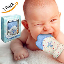 Load image into Gallery viewer, LuliJoy Teething Mitten Set of 2 – Baby Glove Teether Toys for Boys &amp; Girls – Adjustable Strap Stays on Infant Hands – BPA-Free Silicone Teether for Natural Baby Pain Relief, Sensory Stimulation
