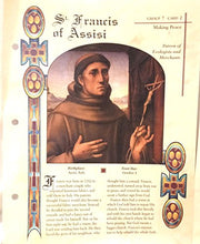 Load image into Gallery viewer, Set of 12 Saints Study Cards, Lives of Saints Study Cards, Catholic Religious Saints Laminated Study Cards,

