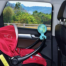 Load image into Gallery viewer, WiHoo Mini Handheld Stroller Fan,2600mAh Personal Portable Car Seat Baby Fan with Flexible Tripod,USB or Battery Powered Desk Fan Adjustable 3 Speeds for Camping/Traveling
