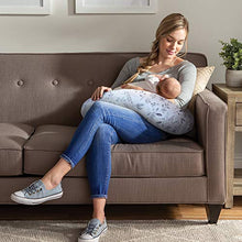 Load image into Gallery viewer, Boppy Original Nursing Pillow &amp; Positioner, Gray Taupe Leaves, Cotton Blend Fabric with Allover Fashion
