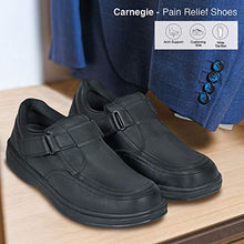Load image into Gallery viewer, Orthofeet Proven Foot Pain Relief Comfort Best Orthopedic Diabetic Arthritis Men's Loafer Shoes Carnegie Black
