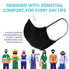 Load image into Gallery viewer, EnerPlex Premium 3-Ply Reusable Face Mask Available in Multiple Sizes - Breathable Comfort, Non-Surgical Safety Mask, Fully Machine Washable, Face Masks for Home Office Work Outdoors - Large (3-Pack)
