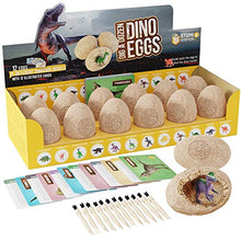 Load image into Gallery viewer, Dig a Dozen Dino Egg Dig Kit - Easter Egg Dinosaur Toys for Kids - Dig up 12 Eggs &amp; Discover Surprise Dinosaurs. Science STEM Activities - Educational Gifts for Boys &amp; Girls Age 3-5 5-7 8-12 Year Old
