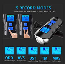 Load image into Gallery viewer, Xinji Bike Light USB Bicycle Speedometer Rechargeable LED Bicycle Light Set
