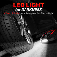 Load image into Gallery viewer, VacLife Air Compressor Tire Inflator, Auto Touchscreen DC 12V Air Pump for Car Tires, Bicycles and Other Inflatables, Portable Air Compressor with LED Light &amp; 9.1 Ft Long Power Cord, Red
