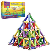 Load image into Gallery viewer, Veatree 160 Pcs Magnetic Building Sticks Blocks Toys, Magnet Educational Toys Magnetic Blocks Sticks Stacking Toys Set for Kids and Adult, Non-Toxic Building Toy 3D Puzzle with Storage Bag
