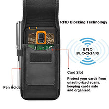 Load image into Gallery viewer, Takfox Phone Holster for Samsung Galaxy S21 Ultra S22 Plus S20 S10+S9 S8 Note 20,A01 A11 A21 A51 A71 A13 A02S A12 A32,K51 Stylo 6 Nylon Cell Phone Belt Clip Holster Carrying Pouch w Card Holder,Black
