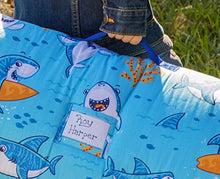 Load image into Gallery viewer, Bambino Bliss Kids Nap Mat with Removable Pillow - Soft, Lightweight Mats, Easy Clean Toddler Nap Pad for Preschool, Daycare, Kindergarten - Children Sleeping Bag (Shark)
