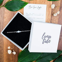 Load image into Gallery viewer, Dainty crystal blue lace agate anklet in 925 sterling silver - 8" chain with 2" adjustable extender
