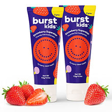 Load image into Gallery viewer, BURSTkids Strawberry Superstar Fluoride-Free Children’s Toothpaste, Nano-Hydroxyapatite, Safe, Effective, Gentle, Tasty Strawberry Toothpaste for Kids Ages 2+, Vegan, SLS &amp; Gluten Free (4.0oz), 2 pack
