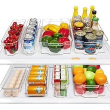 Load image into Gallery viewer, HOOJO Fridge Organizer Bins, Set of 8 Plastic Refrigerator Pantry Organizers for Freezer and Pantry, Kitchen Cabinets, BPA-Free, Clear

