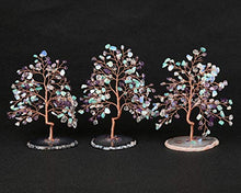 Load image into Gallery viewer, Jovivi Amethyst Amazonium Crystal Quartz Money Tree Chipped Tumbled Gemstones on Geode Agate Slices Base Feng Shui Ornaments Home Living Room Table Office Decoration for Wealth and Luck
