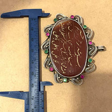 Load image into Gallery viewer, Red Akik Pendant for men and women | Nad e ali dua Pendant | Red Yemeni Aqeeq Stone Pendant | Engraved Agate For Women AlAliGems
