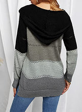 Load image into Gallery viewer, FEKOAFE Women's Cute Solid Color V-Neck Long Sleeve Pullover Drawstring Hoodies Pullover Sweatshirts Black S
